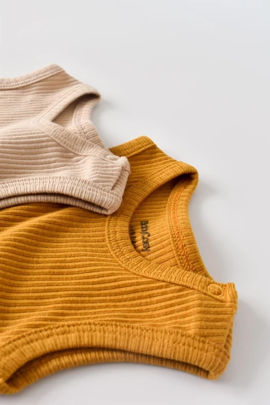 Bebek 2 Parça Kolsuz Body, %50 Modal Kumaş - %50 Organik Pamuk, Bebek ve Yenidoğan Serisi CSYM11104 - 2