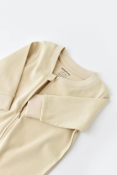 Bebek Fermuarlı Tulum, %100 Organik Pamuk, Bebek ve Yenidoğan Serisi - CSY3033 - 2