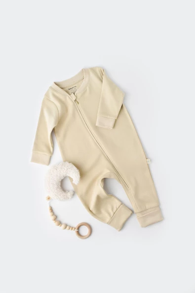 Bebek Fermuarlı Tulum, %100 Organik Pamuk, Bebek ve Yenidoğan Serisi - CSY3033