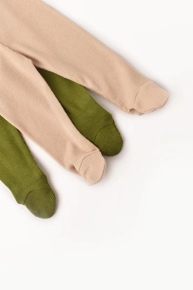 Bebek 2'li Patikli Pantolon, %50 Modal Kumaş - %50 Organik Pamuk, Bebek ve Yenidoğan Serisi - 2