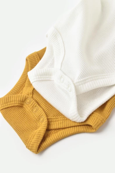 Bebek 2 Parça Kolsuz Body, %50 Modal Kumaş - %50 Organik Pamuk, Bebek ve Yenidoğan Serisi - CSYM11109 - 6