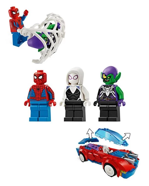 Lego Örümcek Adam Yarış Arabası ve Venom Green Goblin 76279 - 3
