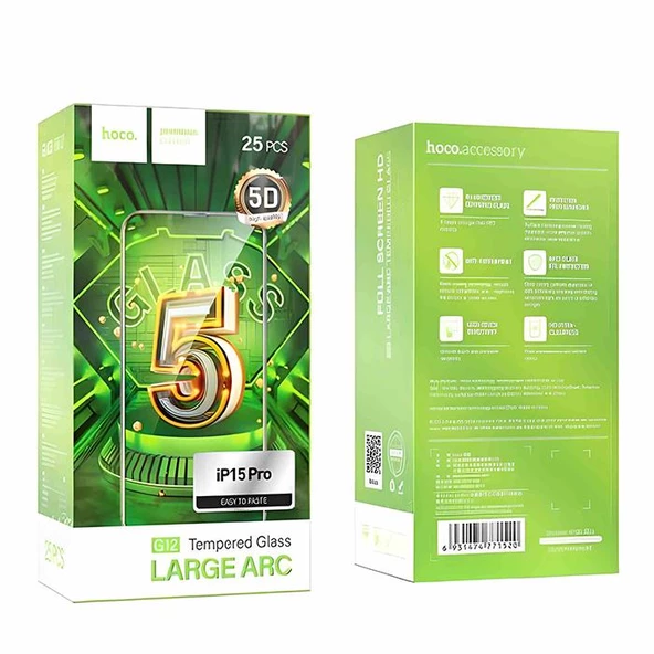 Polham 25 ADET Set iPhone 15 Pro Ekran Koruyucu 9H Parmak İzi Bırakmaz 0,4MM Full Kaplama HD Cam - 2