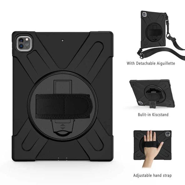 Apple iPad Pro 12.9 5. Nesil 2021 Kılıf Defender Askılı Zırhlı Tank Case A2378 A2379 A2461 A2462 - 4