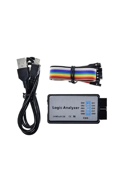 Usb Lojik Analizör 24 mhz 8 Kanal - Spı I2c Uart Can Dmx512 Profesyonel Data Inceleme Debug Aracı