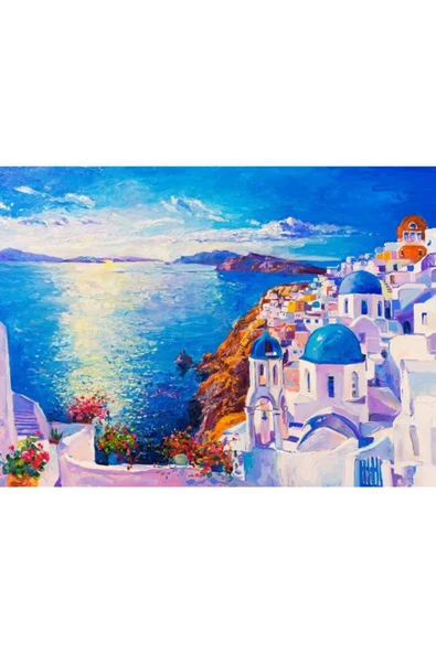 Santorini Canvas Tablo (50x70) - Resim 2