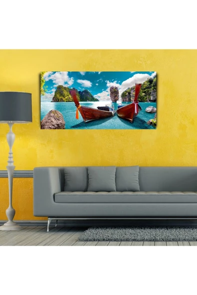 Mavi Ada Canvas Tablo (60x120) - 2