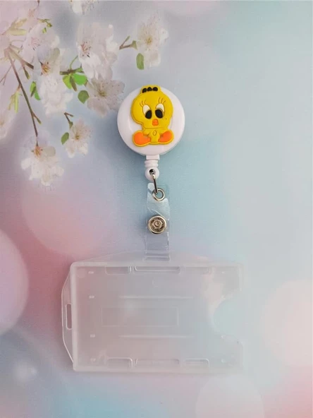 Tweety Silikon Yoyo Yaka Kartlığı Yatay Dikey Kart Koruyucu