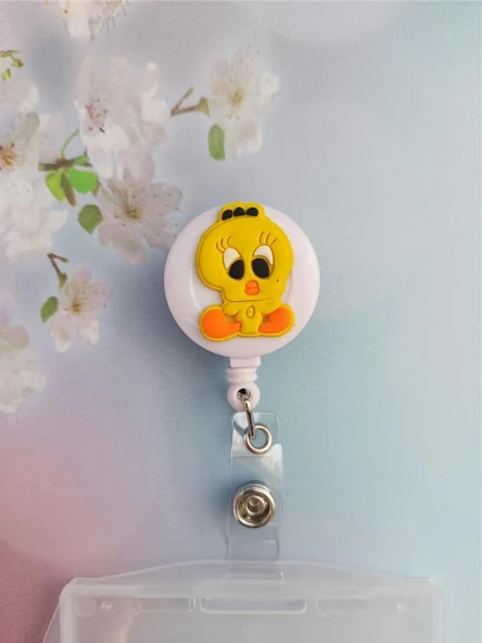 Tweety Silikon Yoyo Yaka Kartlığı Yatay Dikey Kart Koruyucu - 2