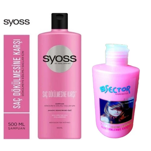 Syoss Saç Dökülmesine Karşı Şampuan 500 Ml + Sector 7/24 Saç Şekillendirici Krem