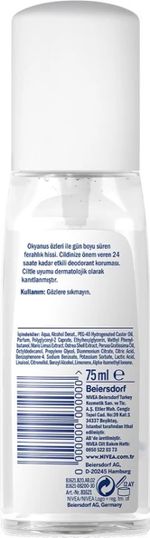 Nivea Pump Deodorant Aile Paketi,Pump Sprey Fresh Kadın Deodorant 75 ml,Men Pump Sprey Fresh Erkek D - 3