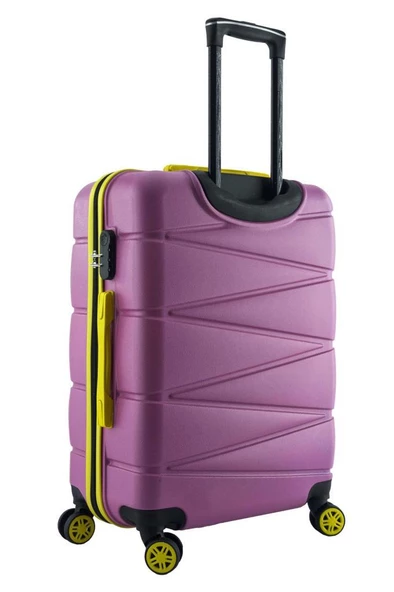 Louisiana Polo 3'lü Valiz Seti ABS Valiz 4x2 Teker Pembe 1164 - 3