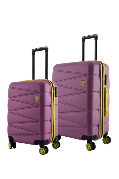Louisiana Polo Orta Ve Kabin Boy 2'li Valiz Seti  4x2 Teker Pembe 1164