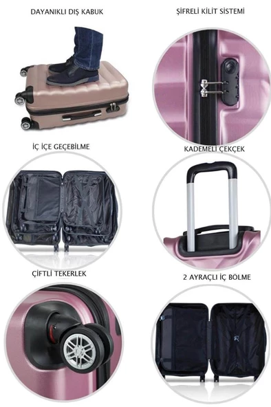 Louisiana Polo Kabin Boy Valiz 4x2 Teker Gri 1164 - 5