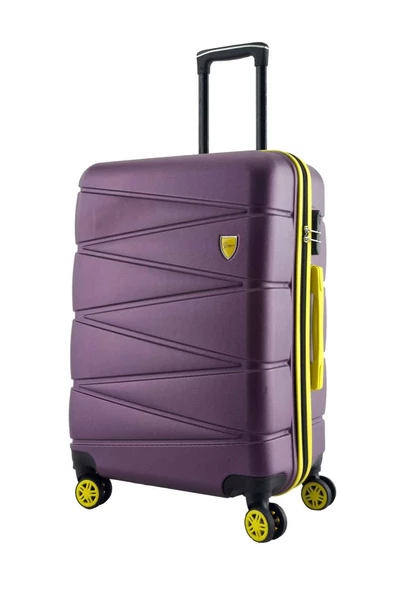 Louisiana Polo Büyük Boy Valiz 4x2 Teker Mor 1164