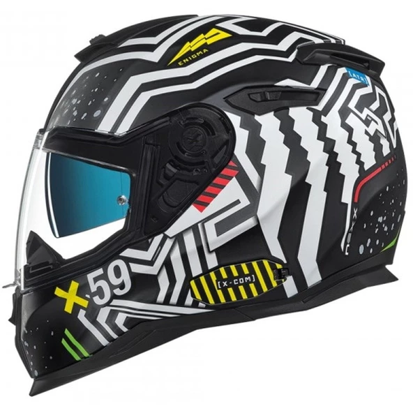 NEXX SX.100 ENIGMA MAT SİYAH-BEYAZ KASK ürün görseli