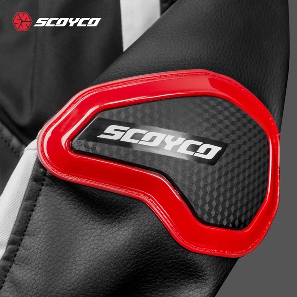 SCOYCO JK152 4 MEVSİM MONT DERİ KIRMIZI - 6