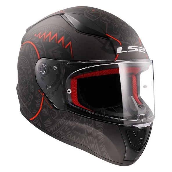LS2 RAPID TAKAROA MAT SİYAH-KIRMIZI KASK - 2