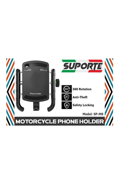 SUPORTE M8S GİDON VE AYNA BAĞLANTILI 3.5 - 7 İNÇ TELEFON TUTUCU - Resim 7