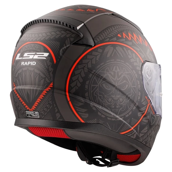 LS2 RAPID TAKAROA MAT SİYAH-KIRMIZI KASK - 4