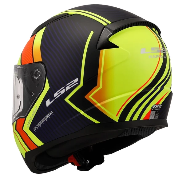 LS2 RAPID 2 EXTRA MAT NEON SARI-NAVY MAVİ KASK - 6
