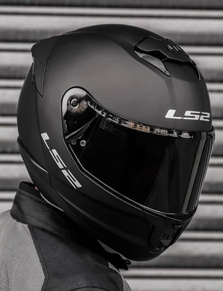 LS2 STREAM 2 MAT SİYAH KASK ( SİYAH+ŞEFFAF CAM ) - Resim 2