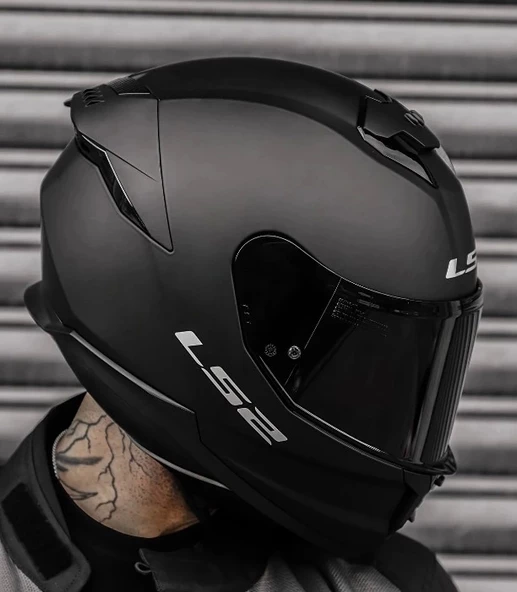 LS2 STREAM 2 MAT SİYAH KASK ( SİYAH+ŞEFFAF CAM ) - Resim 3