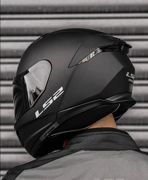 LS2 STREAM 2 MAT SİYAH KASK ( SİYAH+ŞEFFAF CAM ) - Resim 5