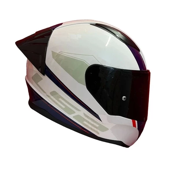 LS2 RAPID 2 RACE DRIVEWAY BEYAZ-MAVİ-KIRMIZI KASK (SİYAH+ŞEFFAF CAM+SPOILER) - 3
