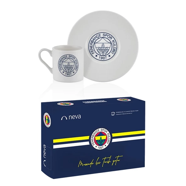 Fenerbahçe Orijinal Lisanslı 2'li Fincan Takımı Hediyelik Ahşap Kutulu - 5
