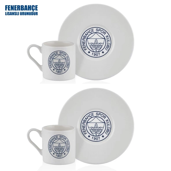 Fenerbahçe Orijinal Lisanslı 2'li Fincan Takımı Hediyelik Ahşap Kutulu - 4