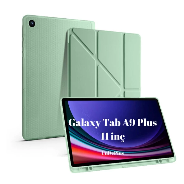 Samsung Galaxy Tab A9 Plus X210 X213 X215 X217 Kılıf Kalem Bölmeli Trifolding Case - 2