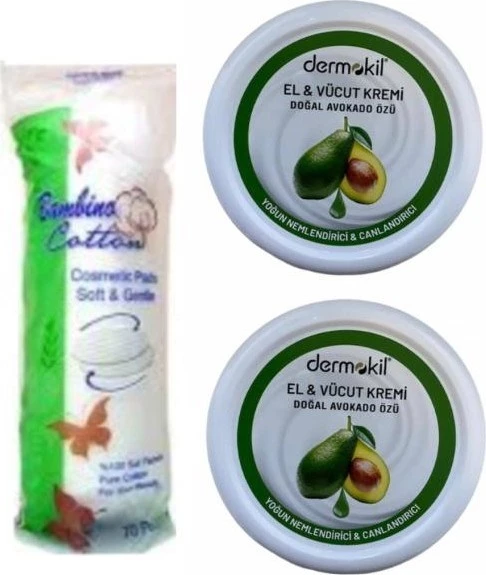 Dermokil El Kremi Avokado 2x220 ml + Makyaj Pamuğu