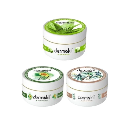 Dermokil El Ve Yüz Kremi Aloevera Avokado Zeytinyağı 3 x 300 ML