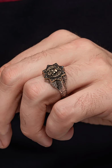 Selçuklu Devleti Kartalı 925 Gümüş Erkek Yüzük - Resim 4