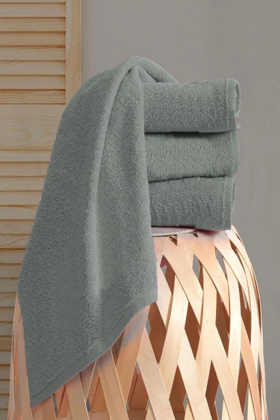 4 lü El Yüz Havlu Takımı Pamuklu Desensiz Düz Renk Havlu Seti 50x90 Cm - 8