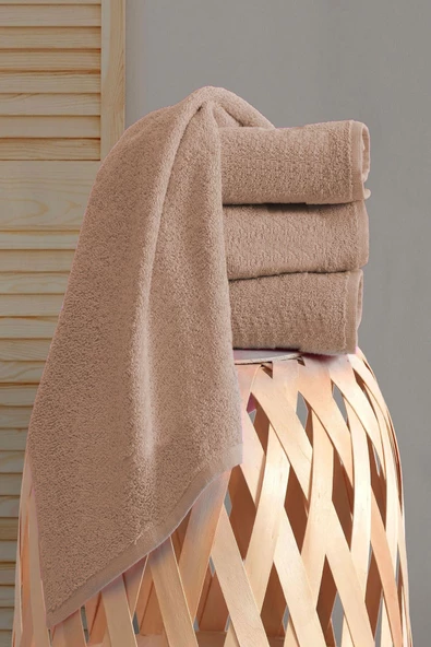 4 lü El Yüz Havlu Takımı Pamuklu Desensiz Düz Renk Havlu Seti 50x90 Cm - 4