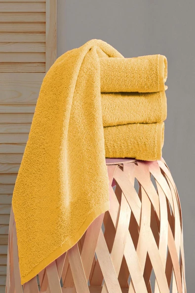 4 lü El Yüz Havlu Takımı Pamuklu Desensiz Düz Renk Havlu Seti 50x90 Cm - 3