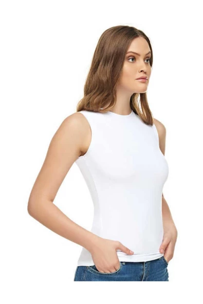 Tutku Elit 2201 Elastan Sıfır Kol 6 Adet Bayan Likralı Kadın Atlet