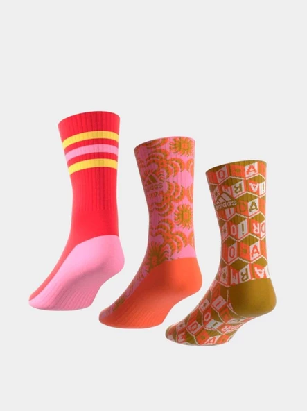 Adidas IS3342 Farm Rio Bilekli Renkli 3'lü Çorap - 2