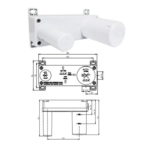 Eca Tiera Ankastre Lavabo Bataryası Set/Çift Rozet (102167605-KK+102166601) - 3