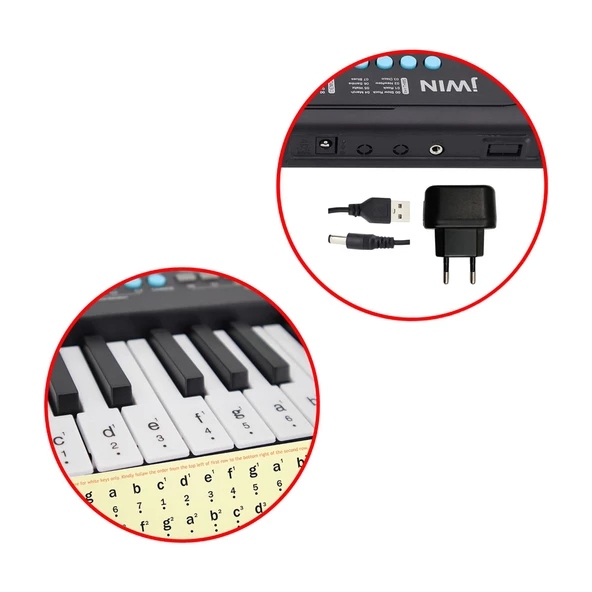 Jwin CMK-1237 37 Tuşlu Elektronik Org (Etiket. Adaptör Hediye) - Mor - 5