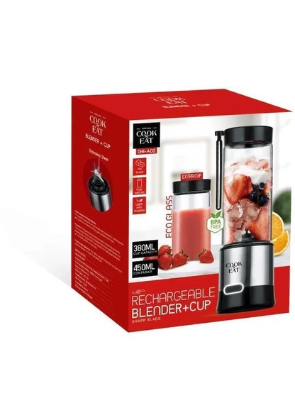 Cook Eat GN-A02 Şarjlı 450 ml Paslanmaz Blender