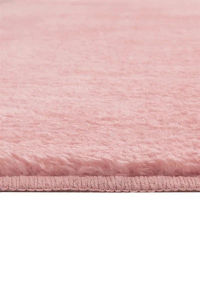 Dekoratif Puffy Peluş Yumuşak Kaymaz Taban Kesme Halı Yolluk Pembe - 7