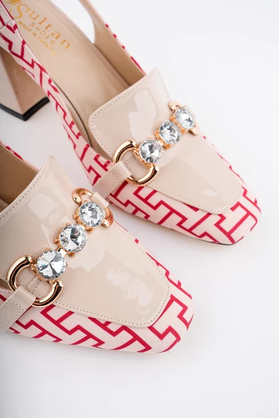 Muggo NİCHOLE Garantili Arkası Açık Kalın Topuklu Tokalı Kadın Ayakkabı - 5