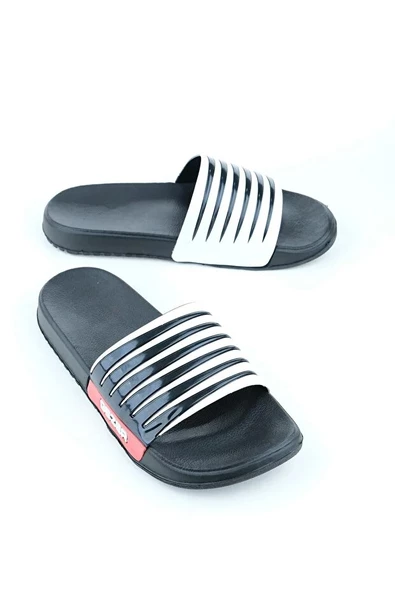 Gezer Erkek Terlik Rahat Taban Lüx Banyo Havuz Plaj 12470 Siyah - Resim 2