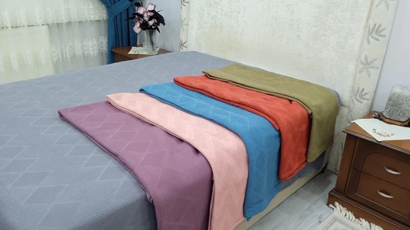 Mandaş Şahaser Çift Kişilik Pike Pamuk Dokuma Tarçın - 3