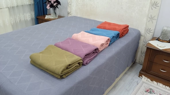 Mandaş Şahaser Çift Kişilik Pike Pamuk Dokuma Tarçın - 2