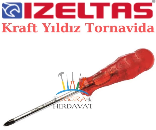 İzeltaş Yıldız Uçlu Tornavida 4.5x80 Kraft Serisi - 2