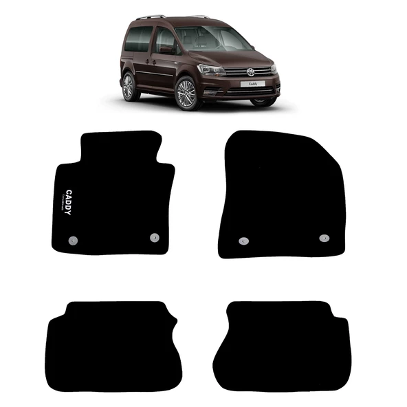 Rizline Volkswagen Caddy 2003-2020 Halı Paspas Siyah